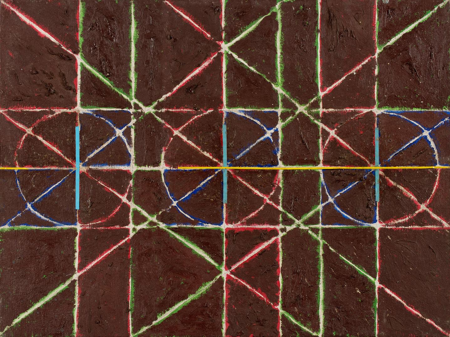 "Brown Geometric," a painting by Greg Weaver
