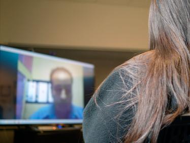 Videoconference conversation in Sociology 425 class