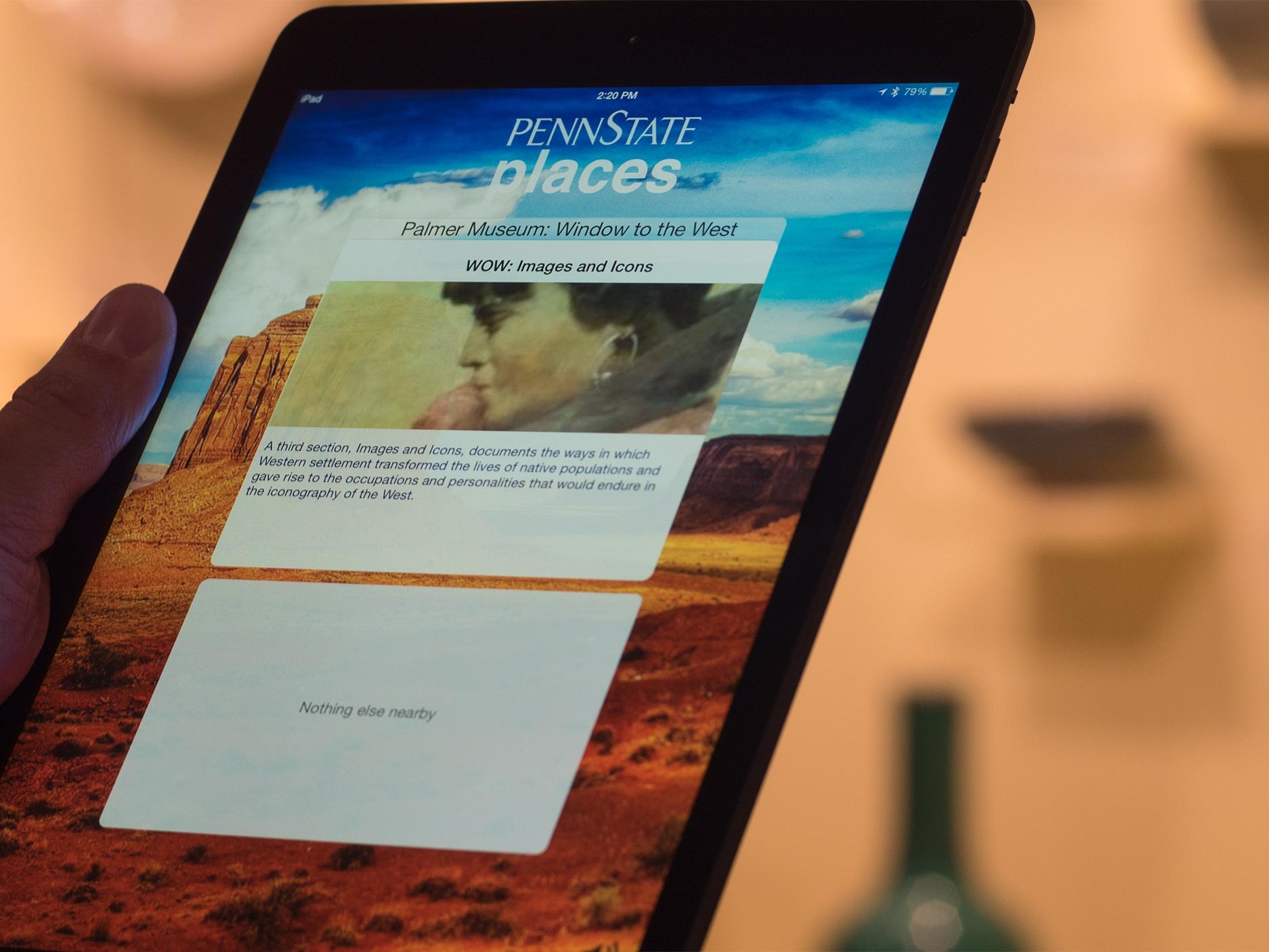 Screen shot of the Penn State Places app