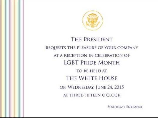 White House LGBT reception invitation