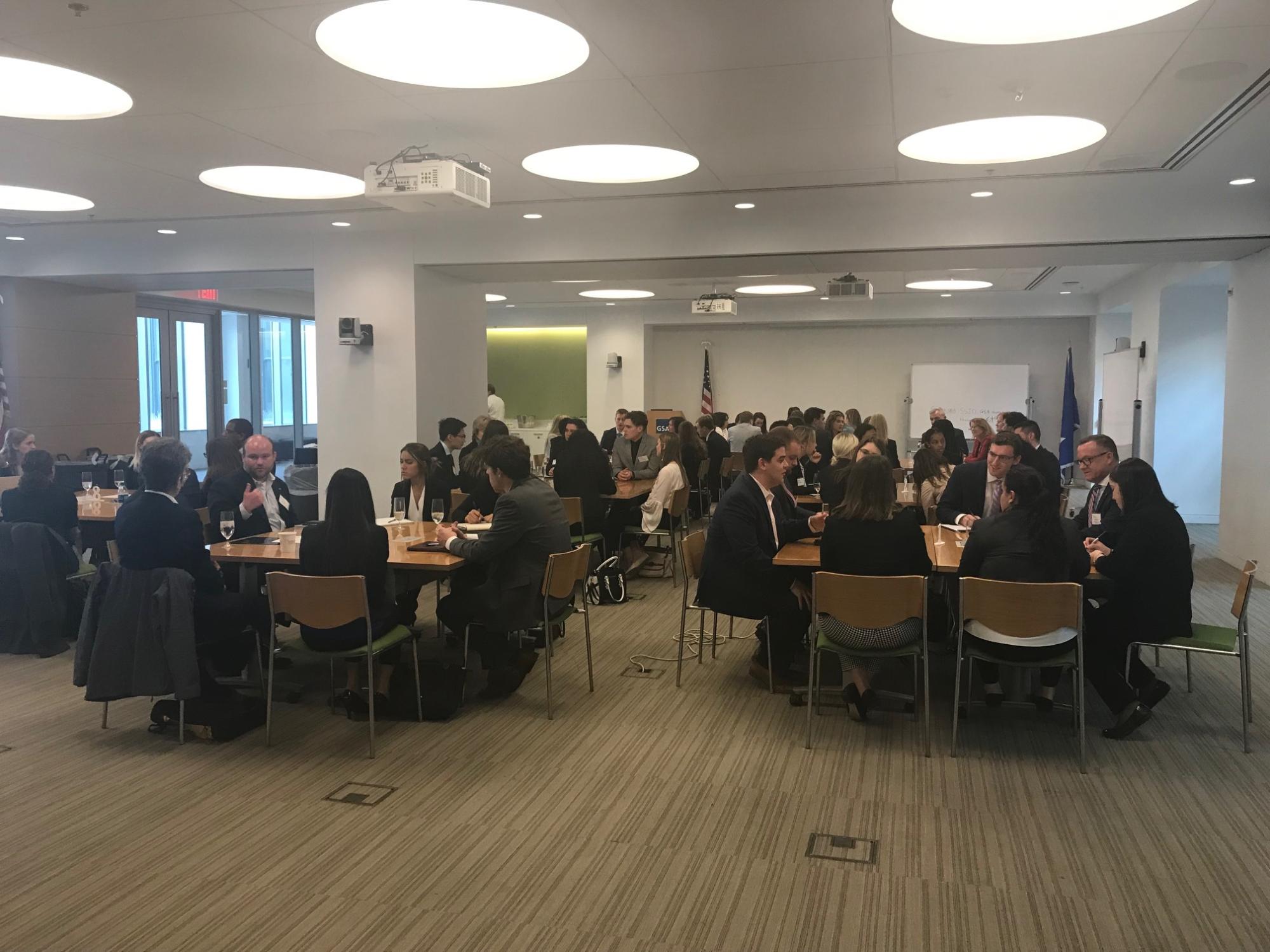 The students attend a networking reception at the General Services Administration