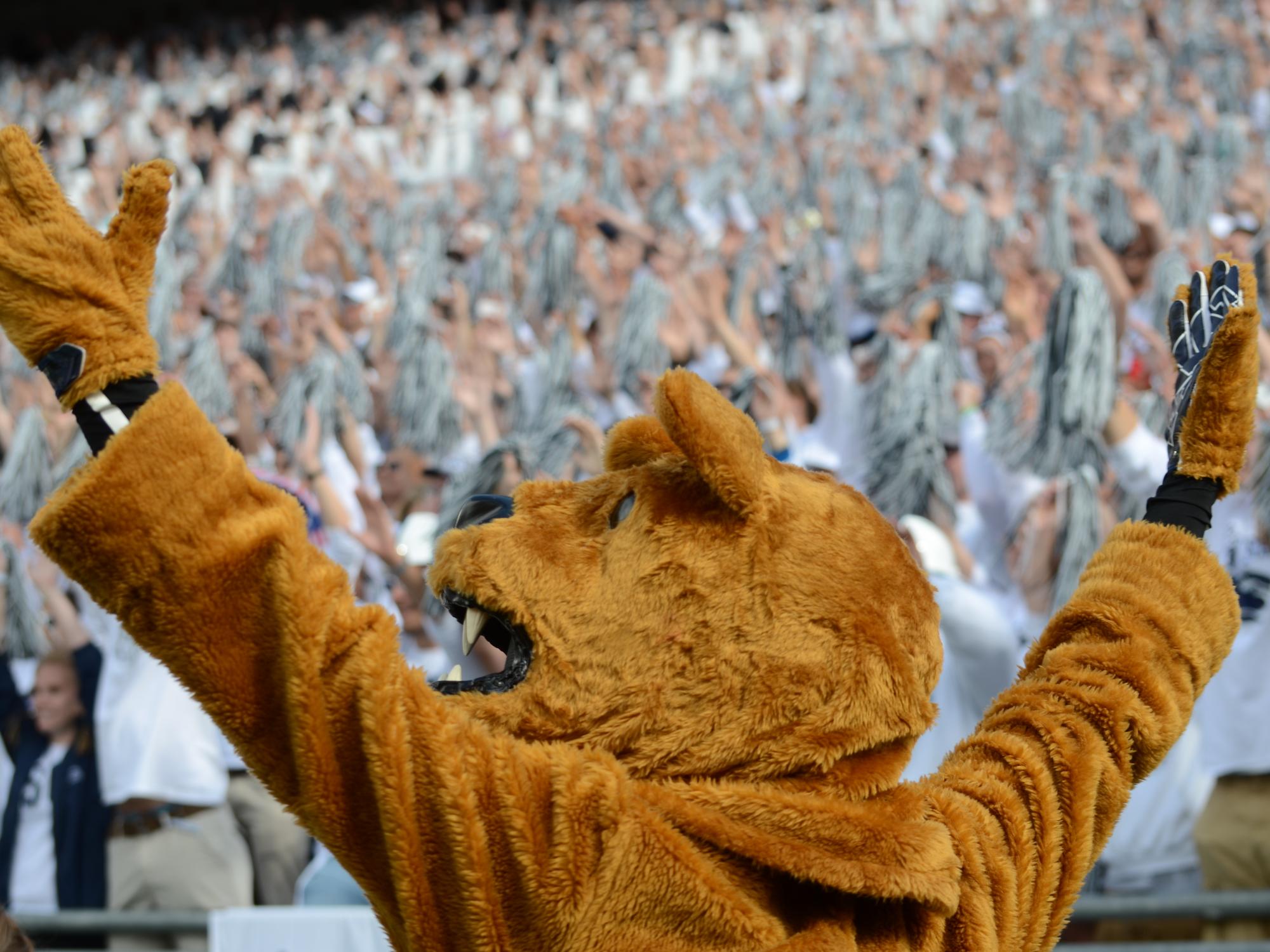 Nittany Lion mascot at game in 2017