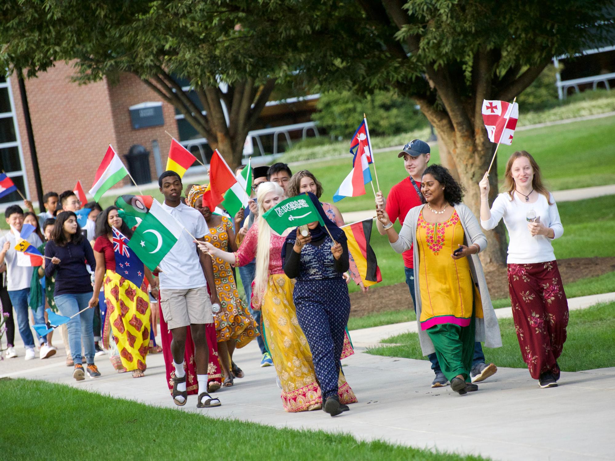 international students parade