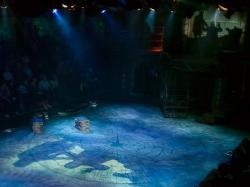 A projection on the wall and floor of the Pavilion Theatre 