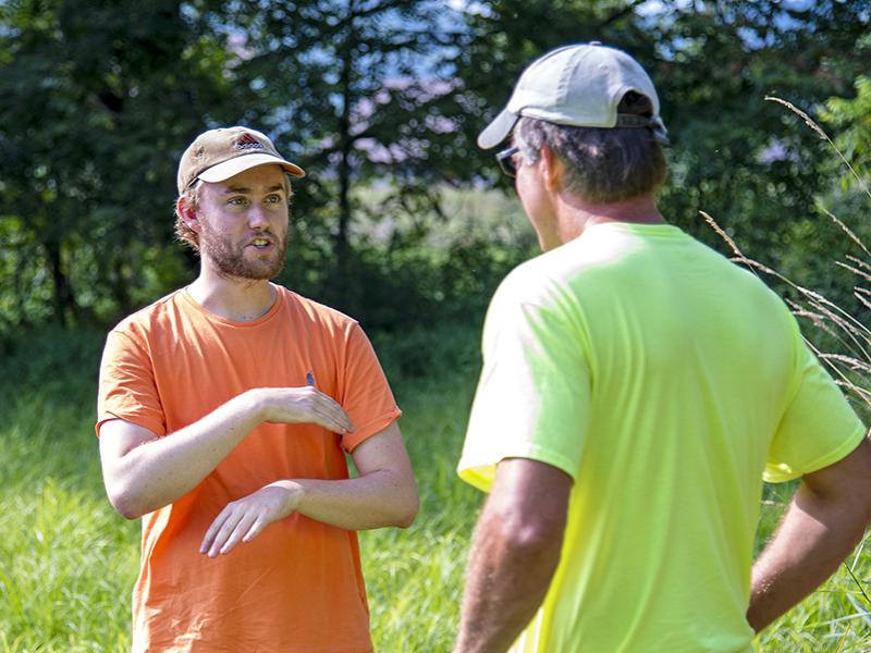 Andrew Shaughnessy talks with landowner