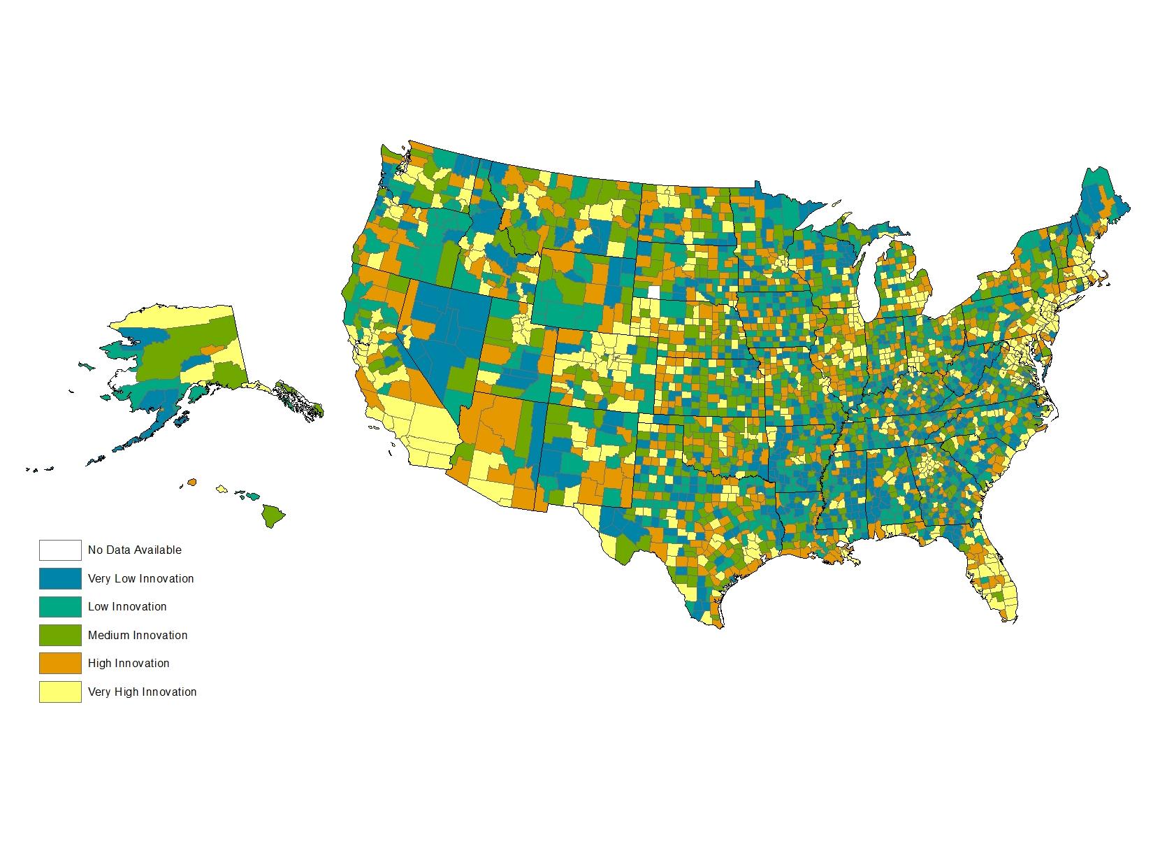 Map of innovation across U.S.