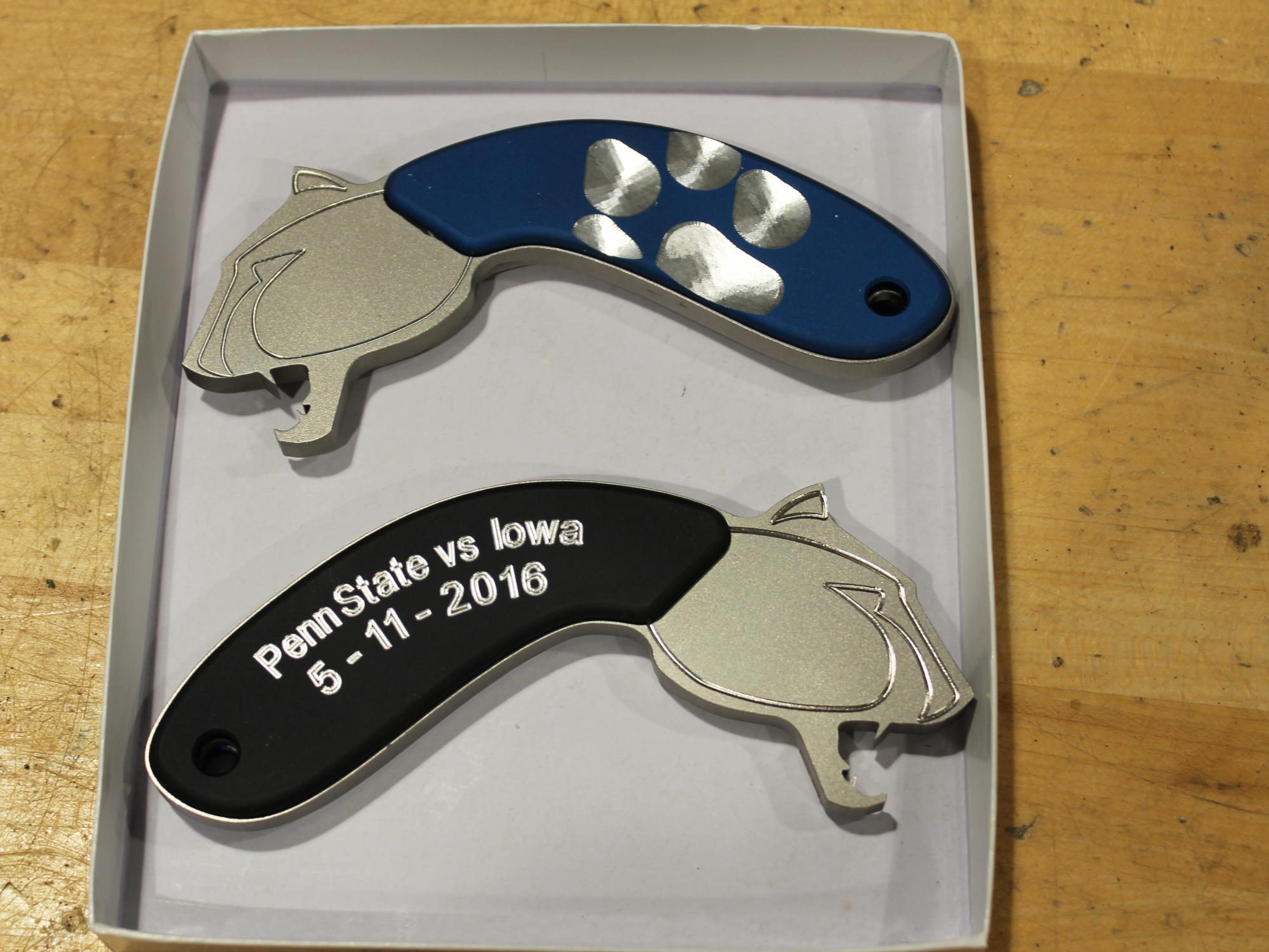 Bottle openers made in the Factory for Advanced Manufacturing Education for Military Appreciation Day donors