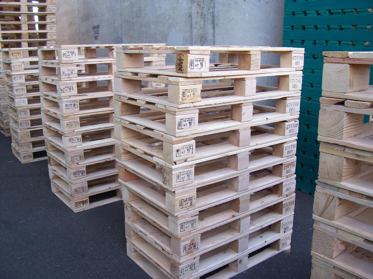 stacked new pallets