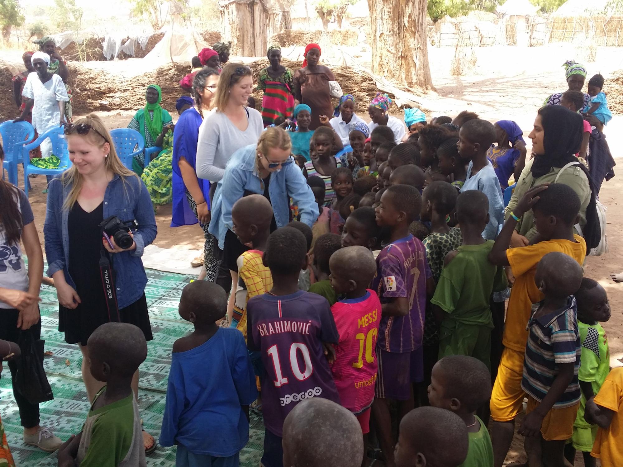 ELD students interact with Senegalese children
