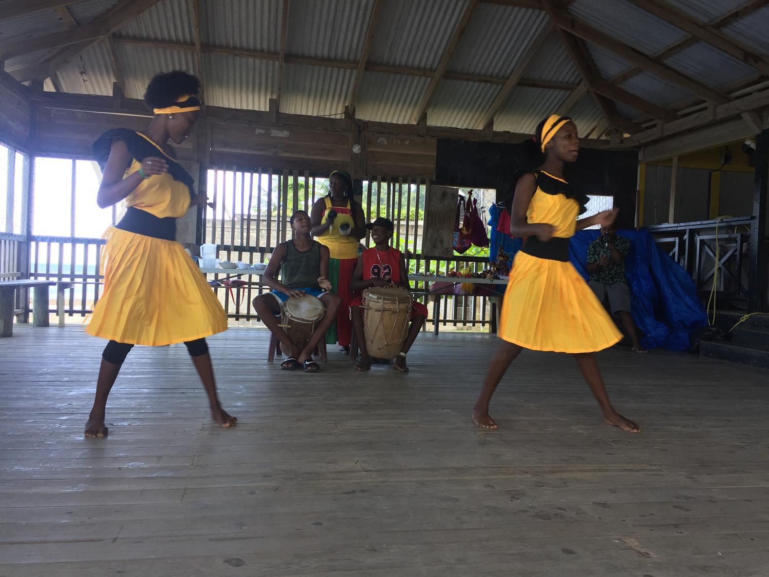 women in Honduras dancing