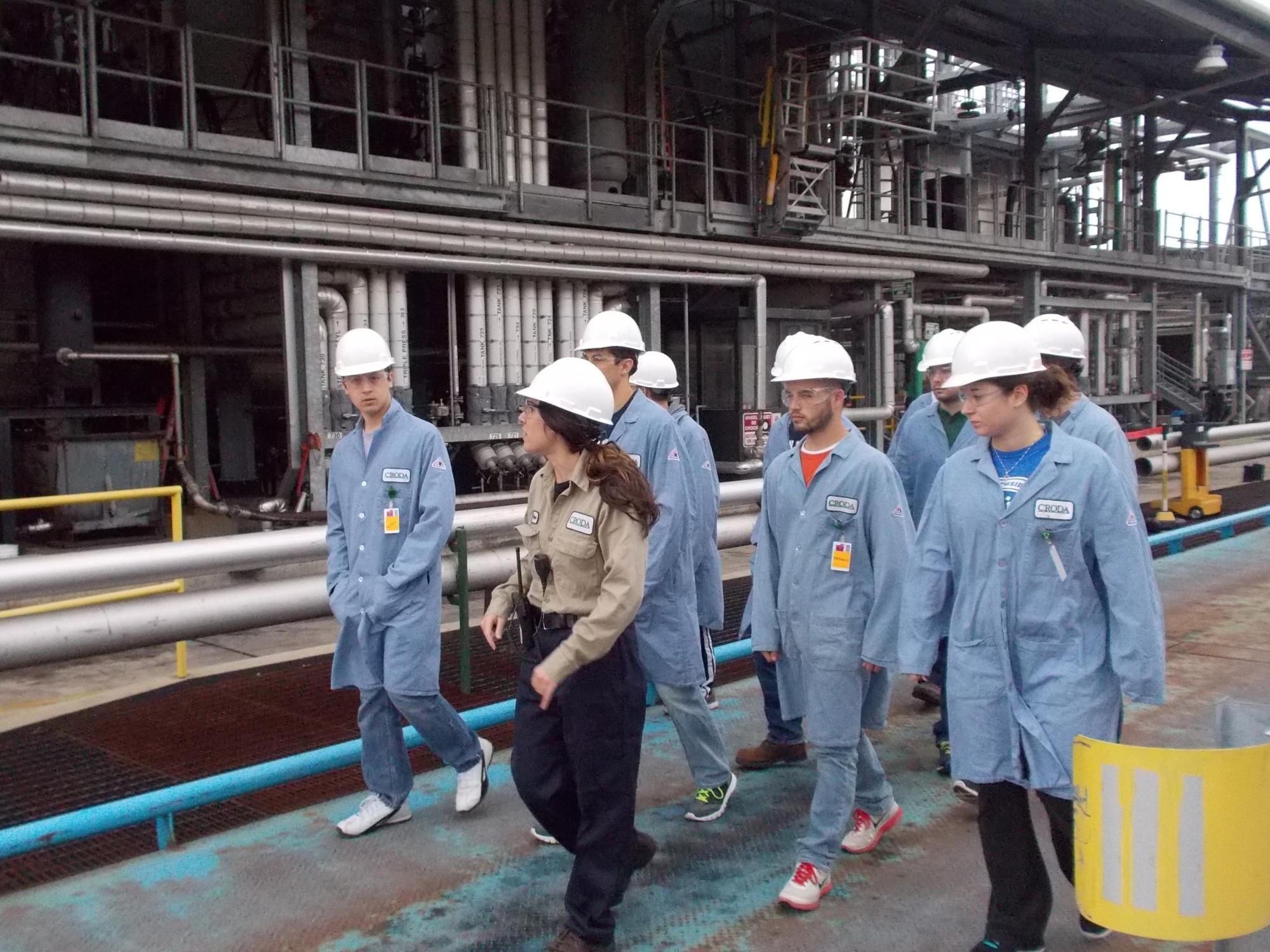 Chemical Process Safety students tour Croda, Inc.
