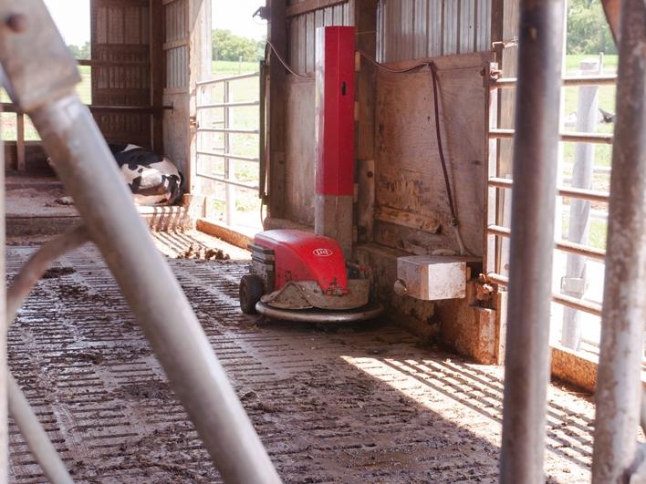 a roomba-style barn cleaner
