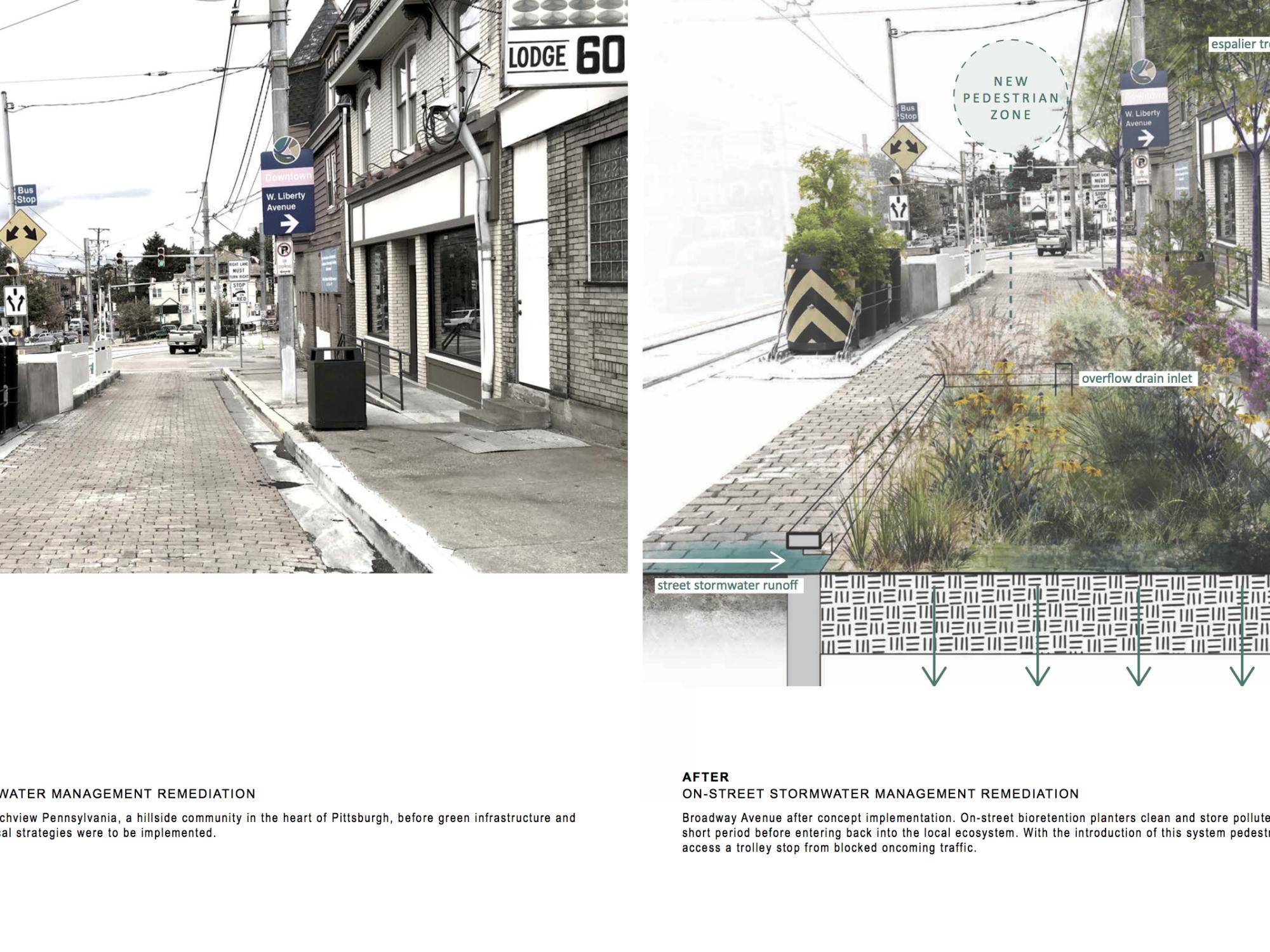 Lauren Shoats Landscape Architecture project about stormwater remediation in Pittsburgh, PA. 
