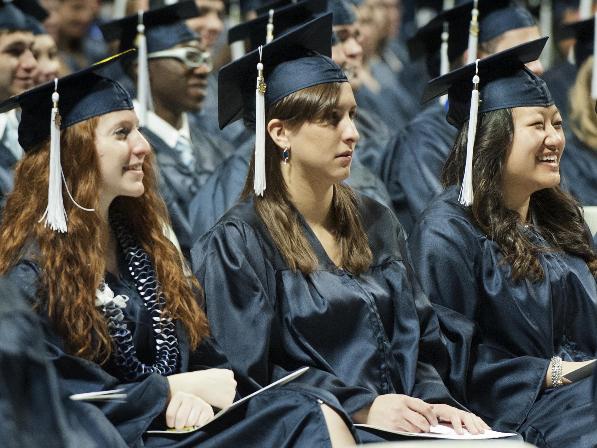 students at spring commencement ceremony