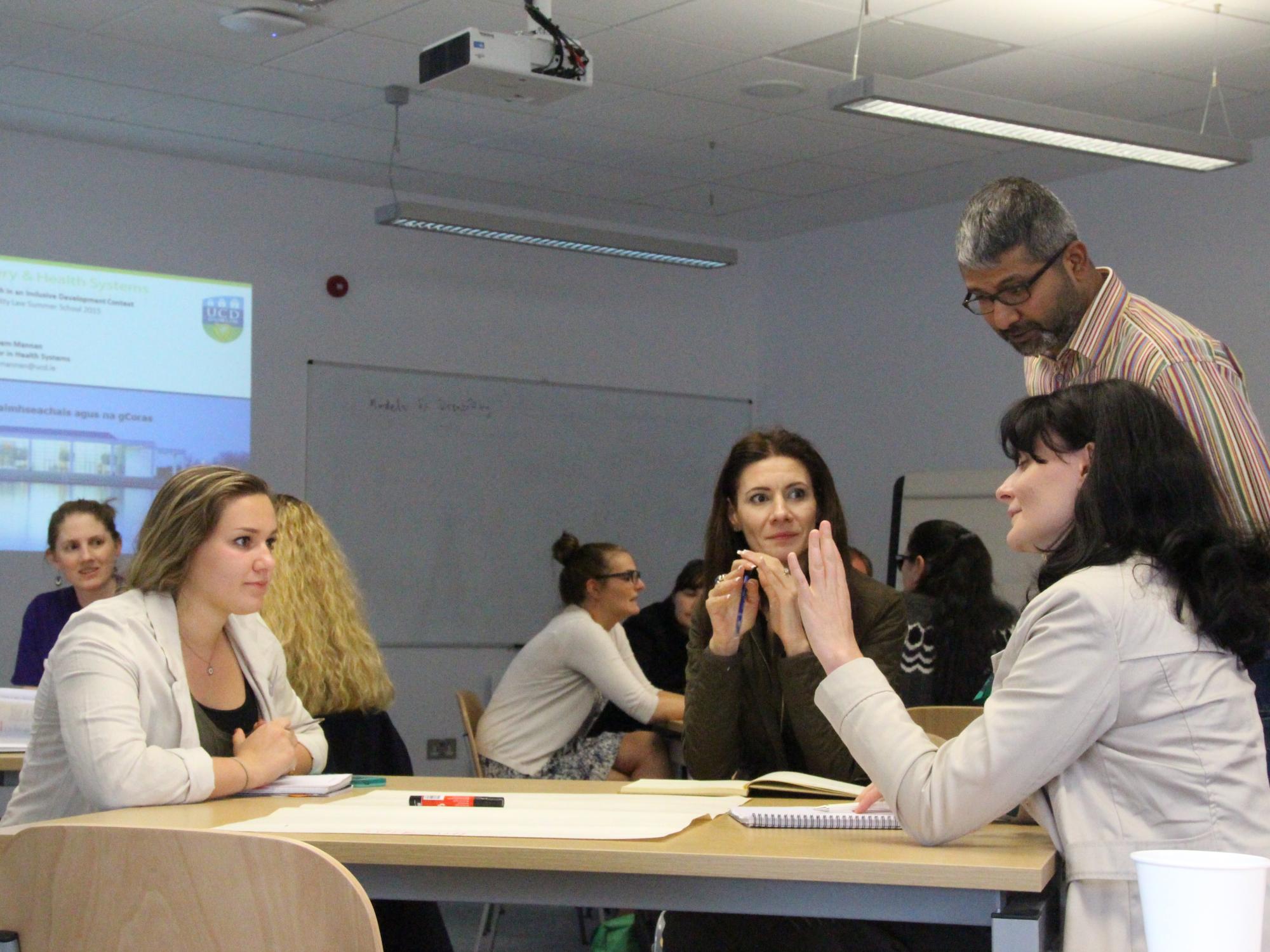 Student in a discussion at the disability law summer school.