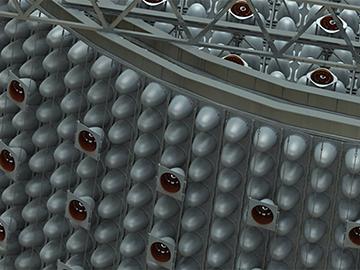 Detail of a possible configuration of the photomultiplier tube mounting structure for the WATCHMAN
