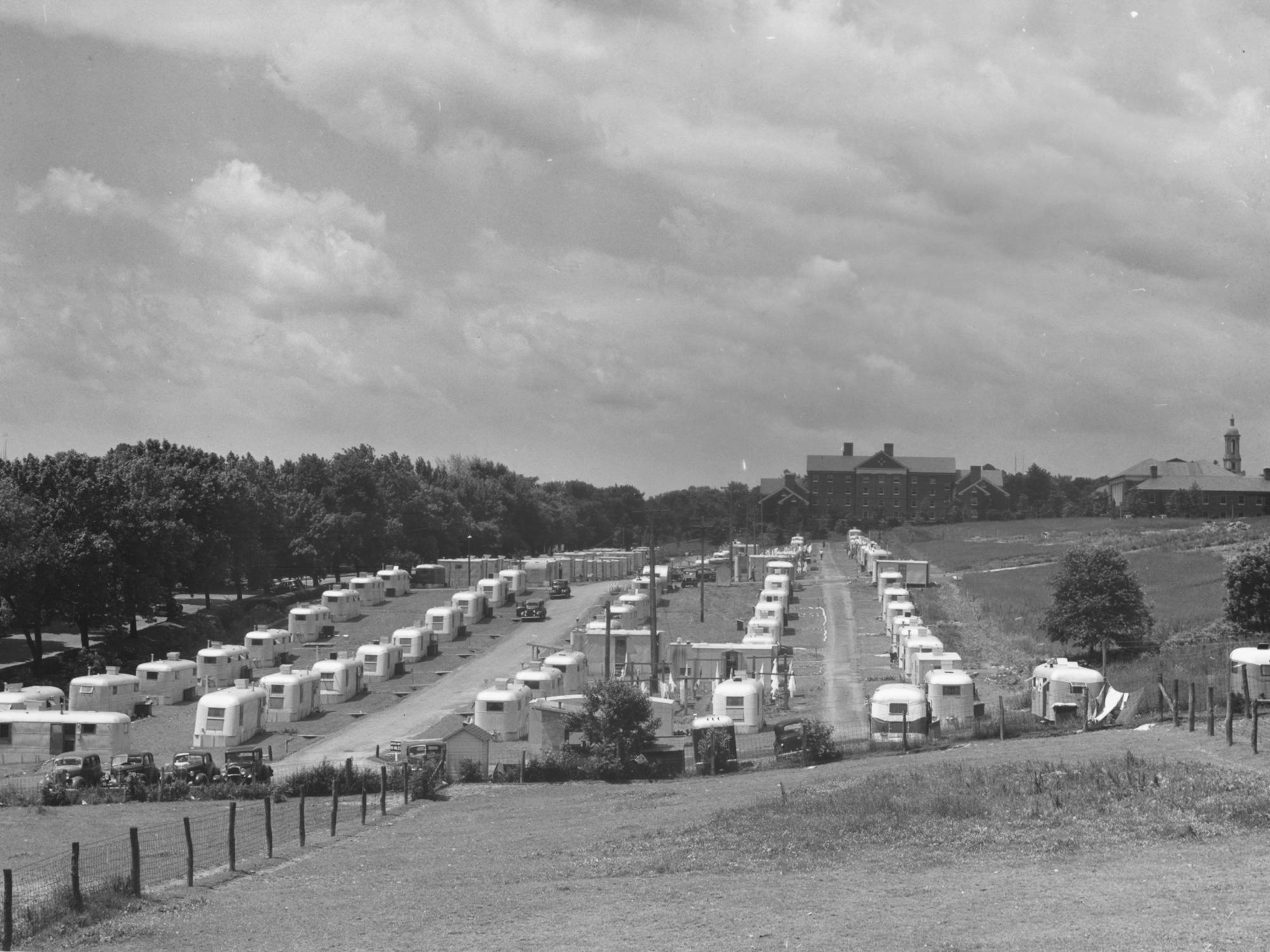 Campers in lines