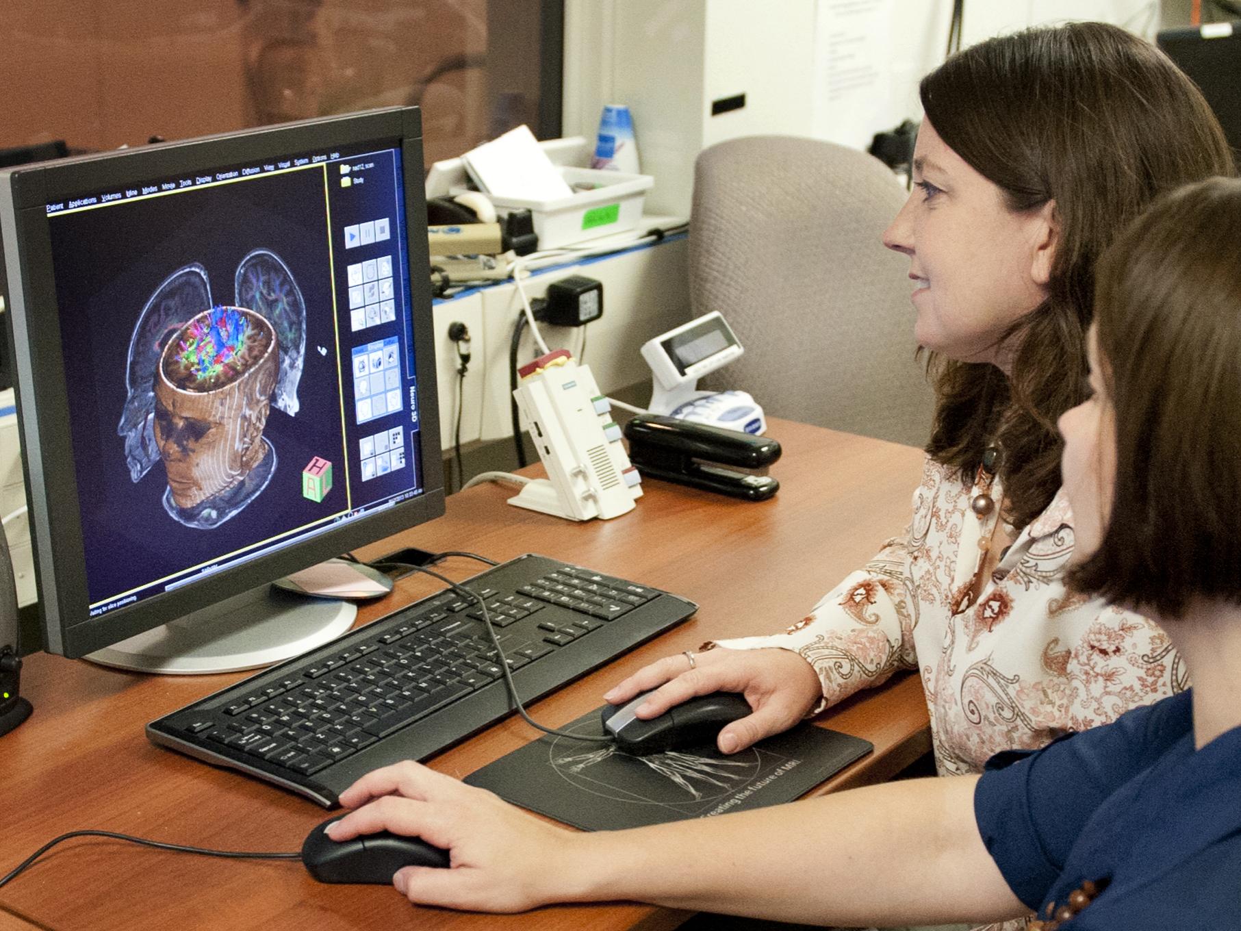 Reviewing data in MRI lab