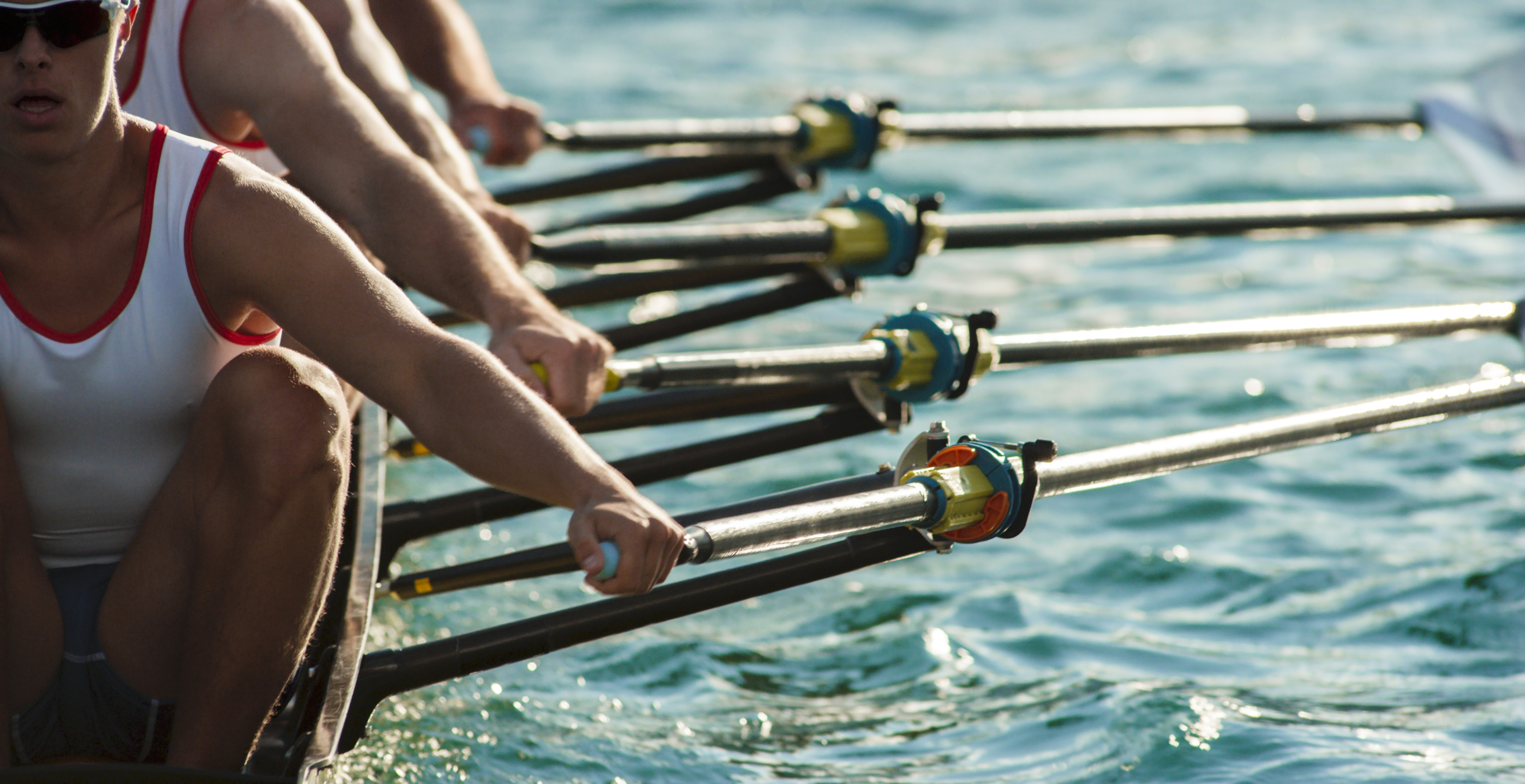 four men rowing