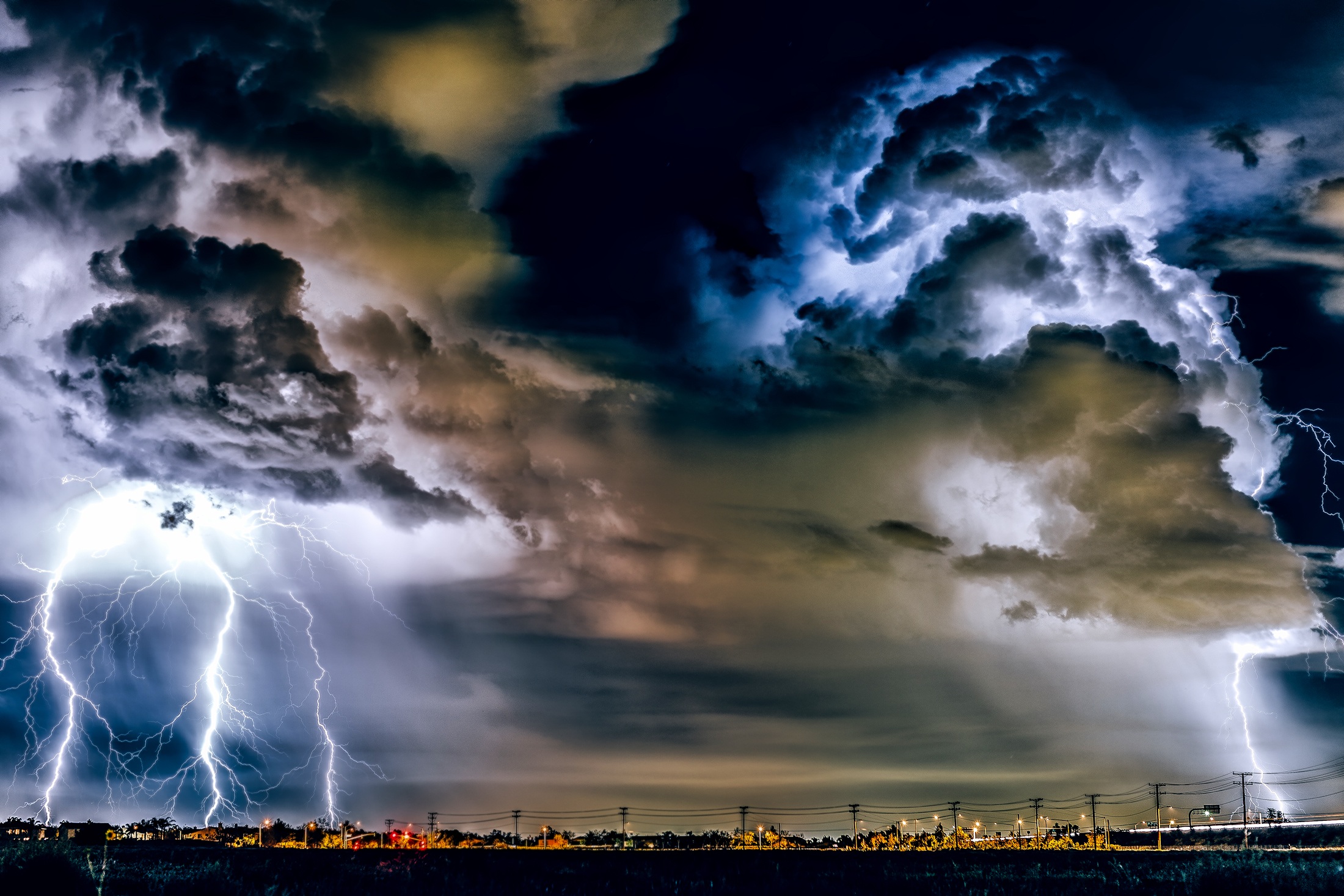 thunderstorm and lightning