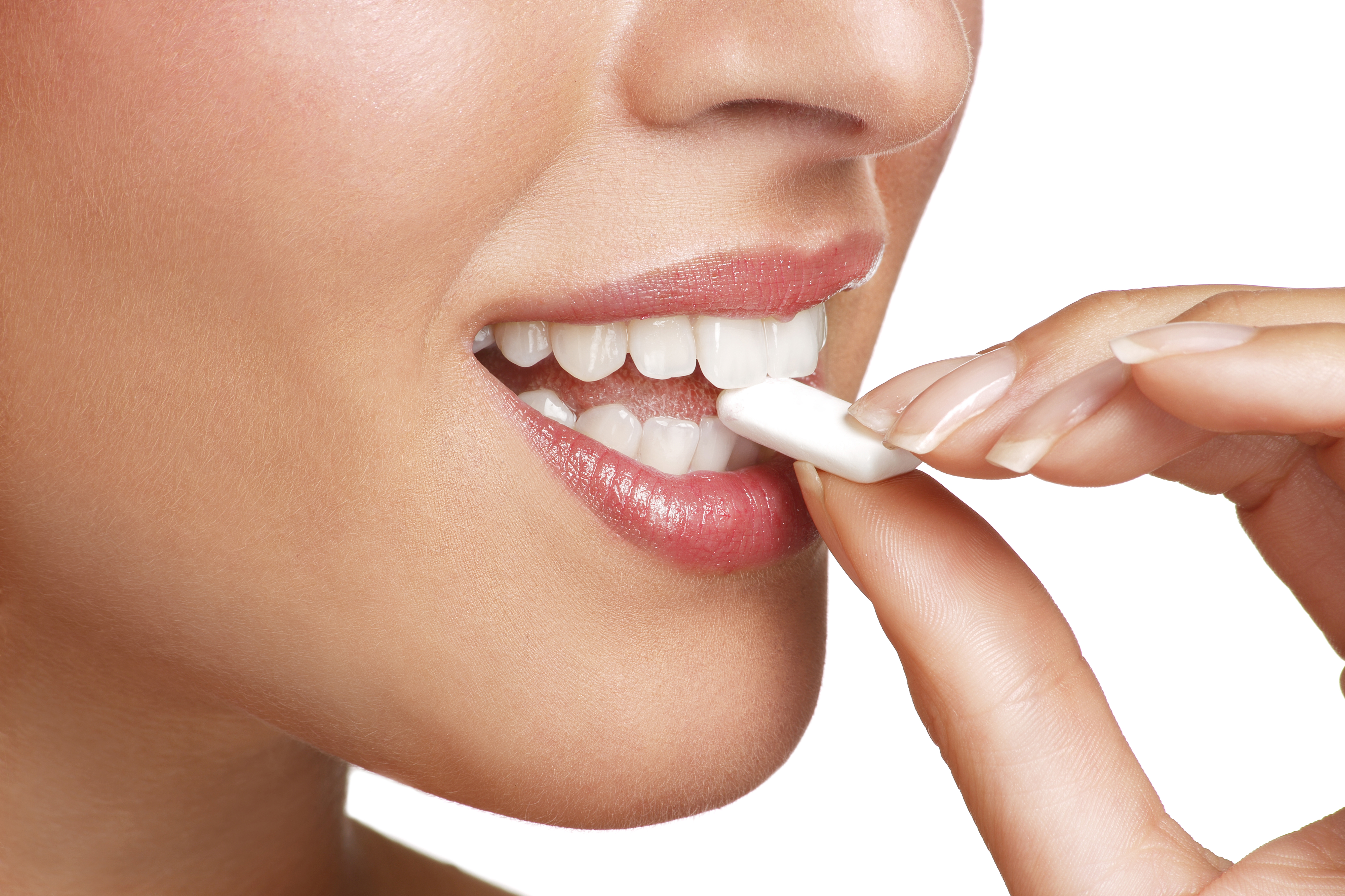 woman tasting gum